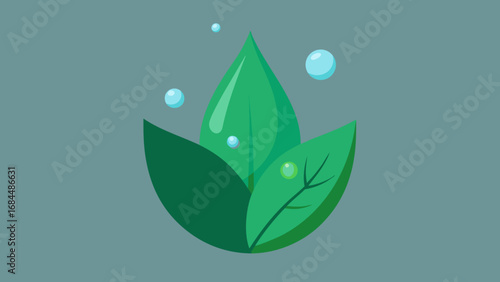 Sparkling Dew Drops Glistening on Leaves a Fresh Nature Vector Artwork