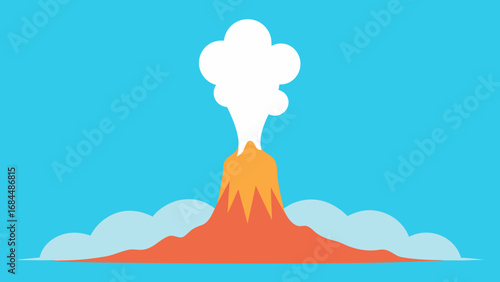 Powerful Erupting Geyser Steam a Dynamic Nature Vector Illustration