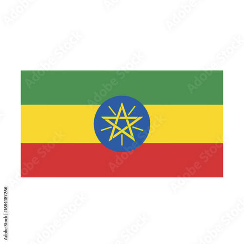 Ethiopian national emblem with vibrant green yellow and red bands symbolizing unity and diversity