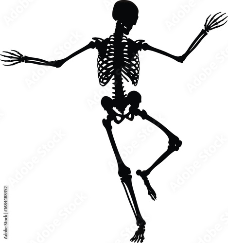 Dancing skeleton, a spooky and fun halloween illustration