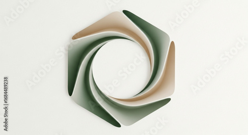 Abstract hexagon logo design with swirling effect for modern company branding and visual identity