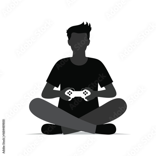 Gamer Silhouette: Relaxed Gaming Posture