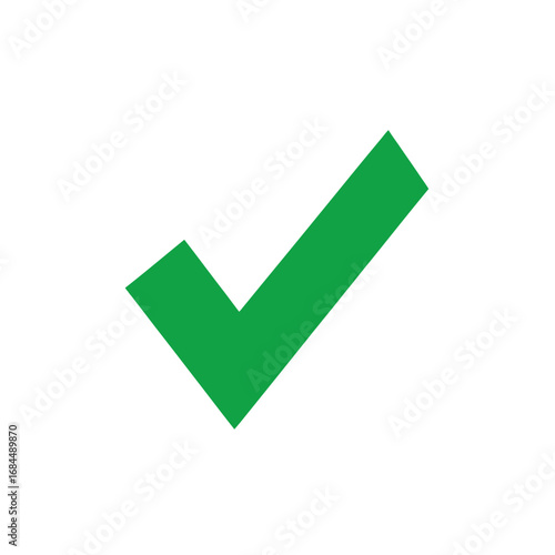 Affirmative green checkmark signifying confirmation and positive validation shown isolated