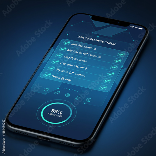 A smartphone screen shows a digital 