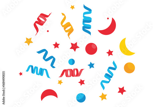 Festive celebration confetti and streamers decoration for birthday party event occasion festive fun