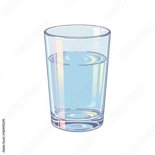 Clear Glass of Water on White Background.