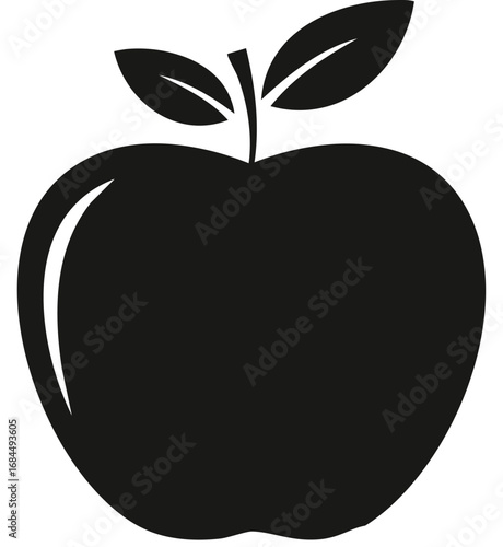 Apple Fruit Vector Logo in Minimalist Black and White, Ideal for Modern Branding and Visual Identity
