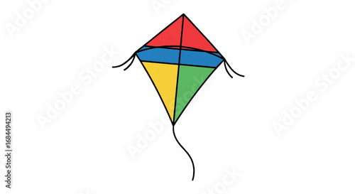 Colorful Kite Flying in the Sky.