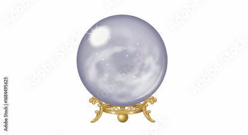 Crystal Ball on Golden Stand.