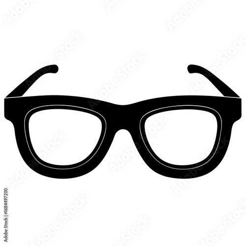 AR Glasses Black Silhouette Vector on White Background