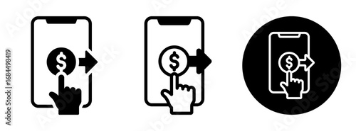 Transfer Per Click Icon Collection Glyph & Mixed Style
