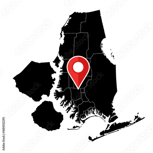 Geographic Location Icon on a Detailed Map of a Specific Region with Pinpoint Accuracy