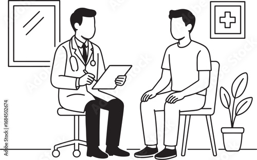  a doctor explaining examination to a patient