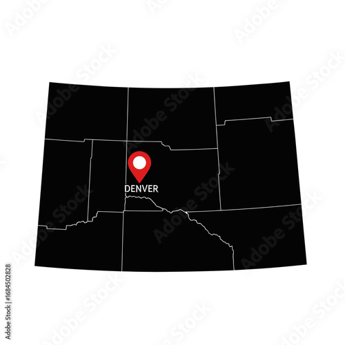 Abstract conceptualization showcasing the geographic map of Colorado state within United States