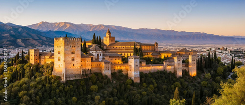 Alhambra fortress with palace in granada