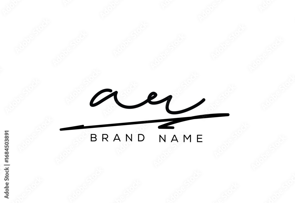 Fototapeta premium AR letter elegant cursive beauty handwriting logo.