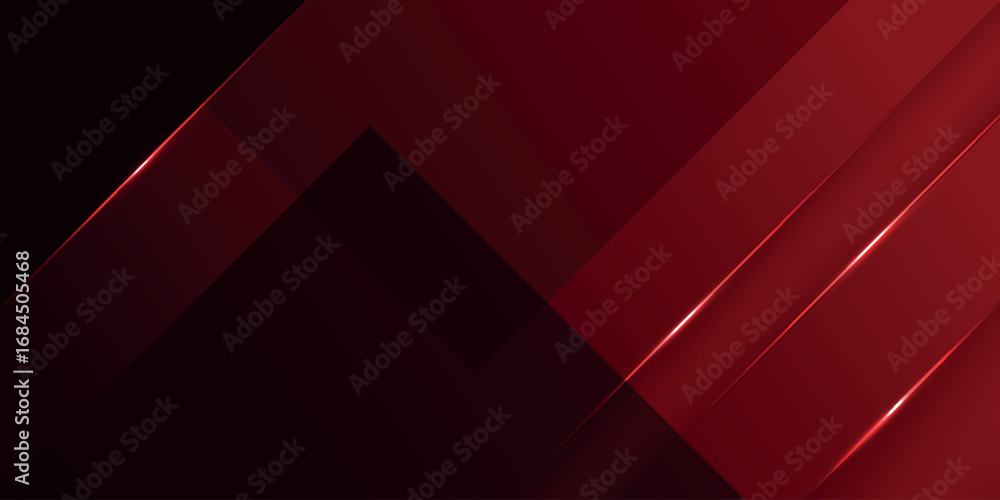Obraz premium Abstract background with overlapping paper cut design of dark red gradient and glowing red lines. Vector Illustration. Vol 2