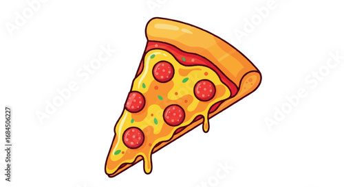 Delicious Pepperoni Pizza Slice with Melting Cheese 1.