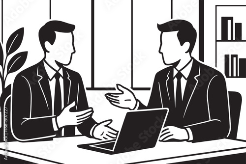 two businessman discussion in office