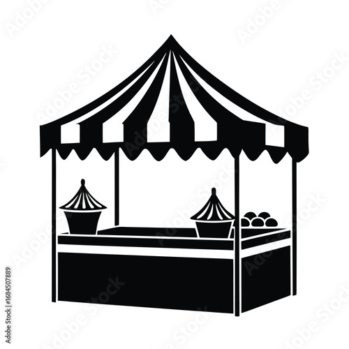outdoor market stalls illustration design