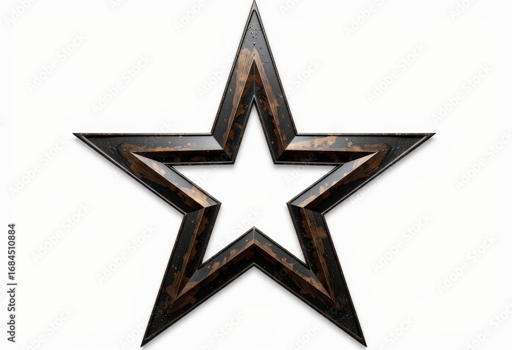 Obraz premium Intricately Designed Dark Wooden Star with Rich Texture and Bold Geometric Shapes Creating an Eye-Catching Three-Dimensional Visual Effect