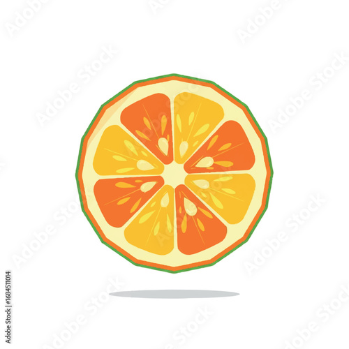 Fresh Orange Slice Vector Illustration.