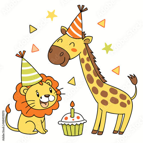 birthday card with giraffe