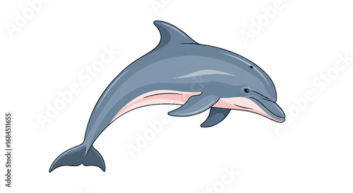 Graceful Dolphin Leaping in Ocean Waters.
