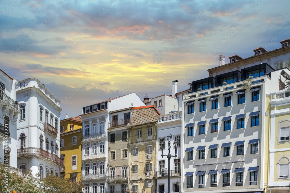Obraz premium Coimbra, beautiful city in Portugal, typical houses in the historical center 