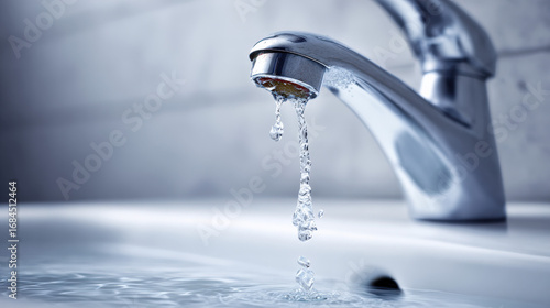 Water droplets splashing from dripping faucet into white sink basin illustrating ongoing leak and urgent repair
