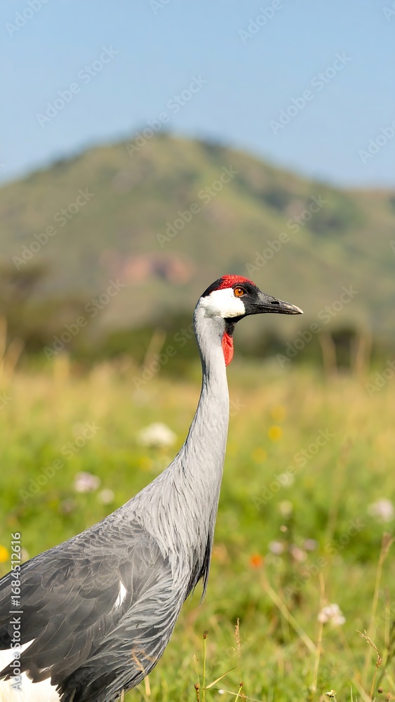 Fototapeta premium Crane in African Grasslands