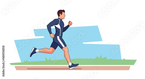 Man running outdoors in athletic wear.