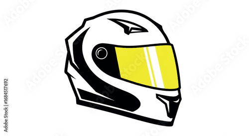 Motorcycle Helmet Safety Gear Illustration.