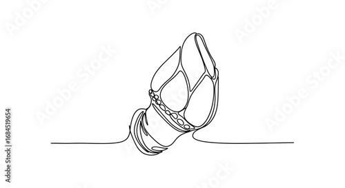 Single line drawing of barnacle clinging to the ocean floor creates delicate elegance