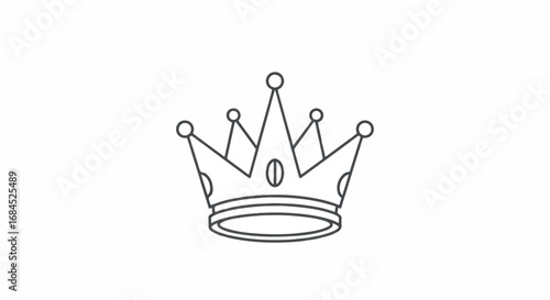 Simple Line Art Crown Icon Design.