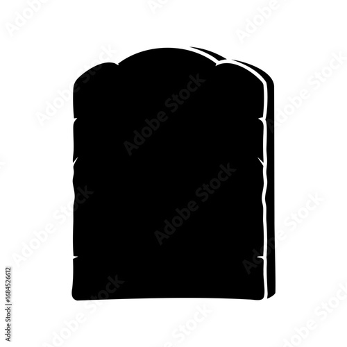 Black and white vector illustration of a tombstone, grave, headstone icon