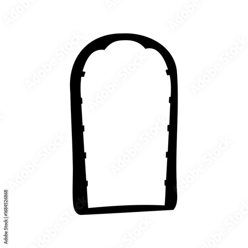 Simple Tombstone Outline Vector Illustration for Halloween or Cemetery Grave Marker