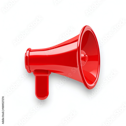 red loudspeaker isolated on white