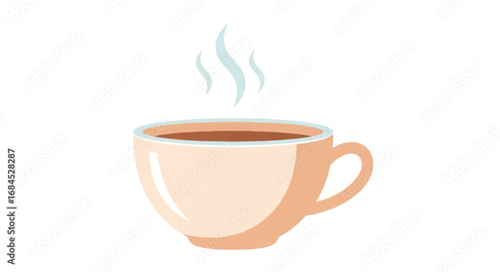 Obraz premium Steaming Hot Coffee Cup Illustration 1.