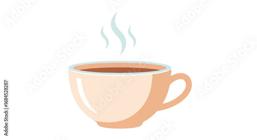 Steaming Hot Coffee Cup Illustration 1.