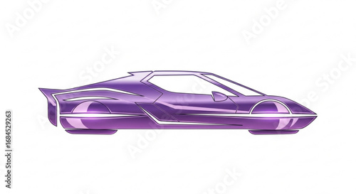 Futuristic purple concept car design illustration for automotive and transport industry needs today now