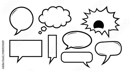 Diverse speech bubbles illustration for communication concept and graphic element