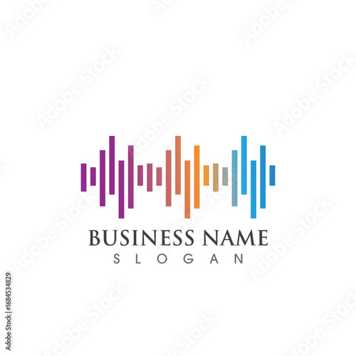 Sound wave logo and symbol vector image