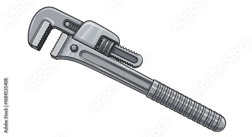 Adjustable plumbing wrench illustration showcasing its mechanisms and usability