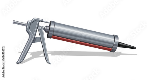 Caulk gun illustration for sealing gaps in construction, DIY projects