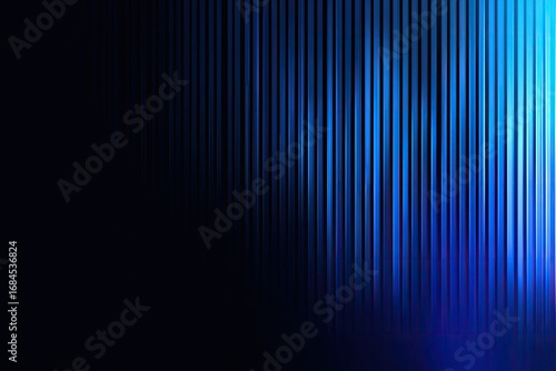 Abstract background with vertical, vibrant blue lines fading into dark space