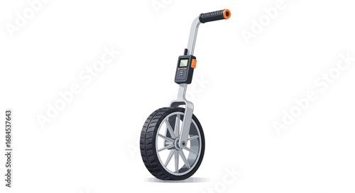 Illustration of a measuring wheel, tool used for distance measurement