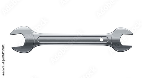 Isolated Illustration of an Open-End Wrench Tool for Mechanical Work