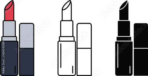 Lipstick vector illustration beauty makeup cosmetic product set art