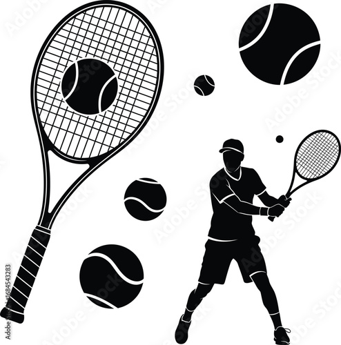 tennis player silhouette